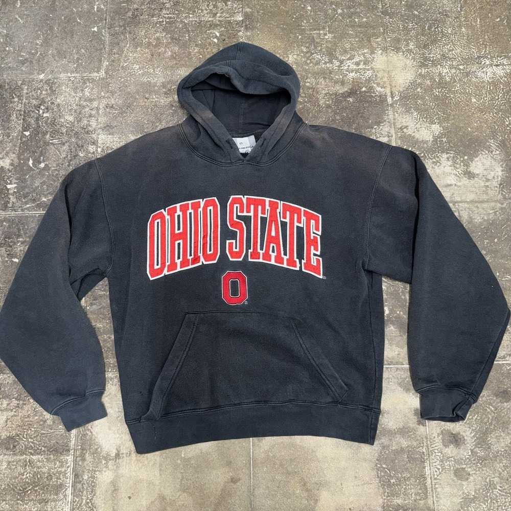 J. America Sportswear Men's Ohio State Buckeyes Black Hoodie Small Distressed